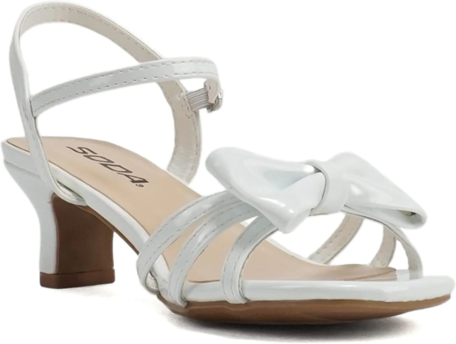 Soda Girly-2 Children's Girl's Open Toe Slingback Block High Heel Sandals