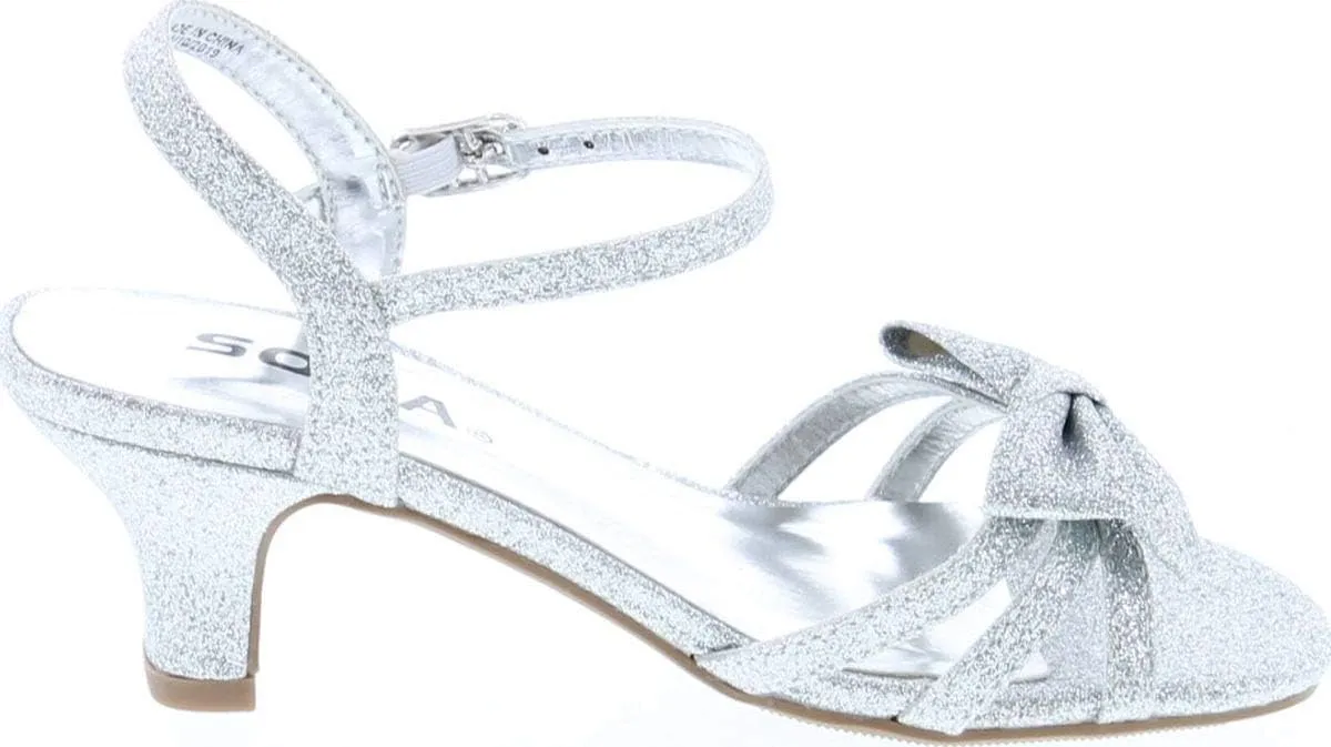 Soda Girly-2 Children's Girl's Open Toe Slingback Block High Heel Sandals