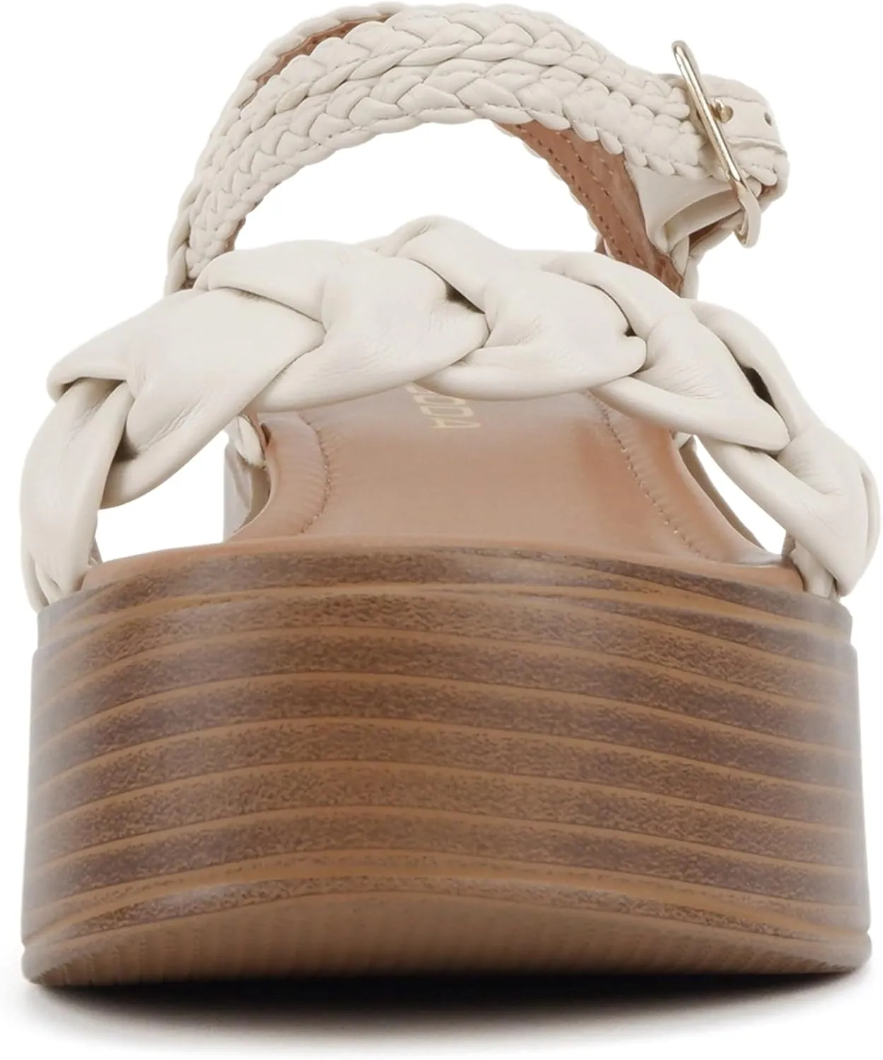 Soda “Invoke” ~ Women Open Round Toe Single Band Flatform Platform Sandal with Braided Straps