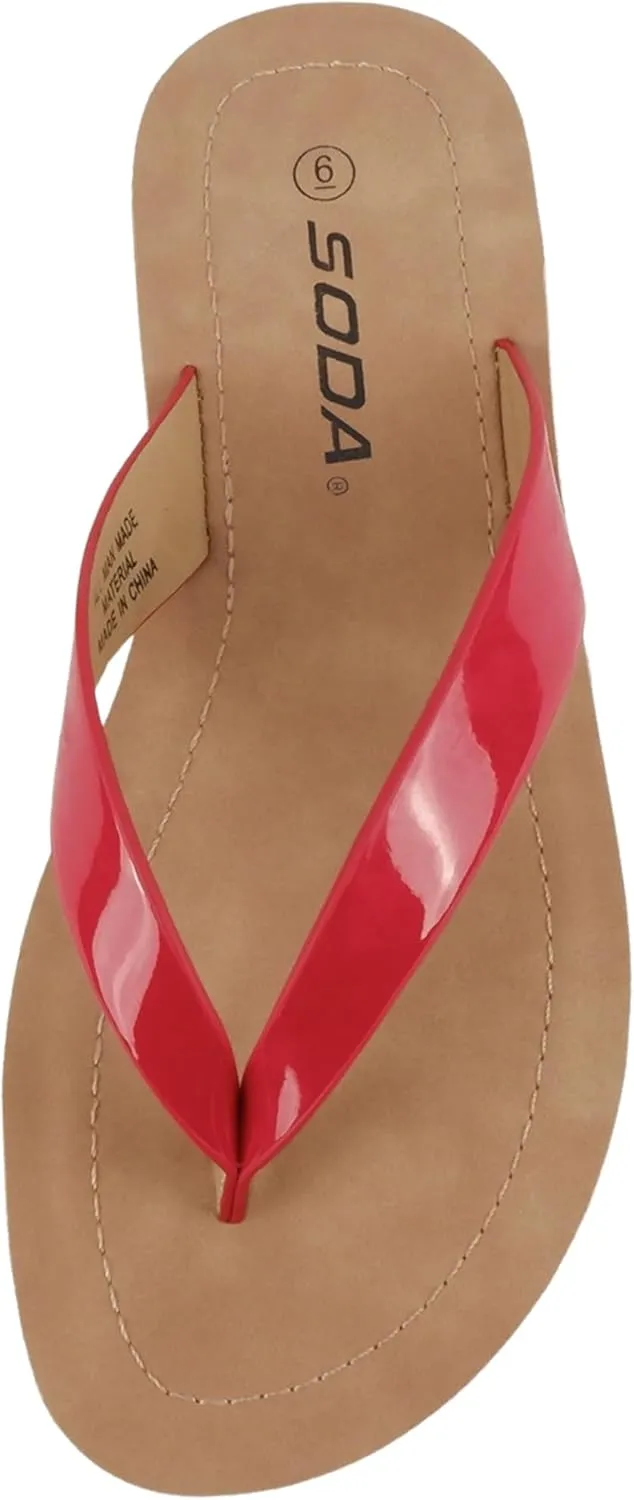 Soda Shoes Women Flip Flops Basic Plain Slippers Thongs Sandals Strap Casual Beach Ella-S