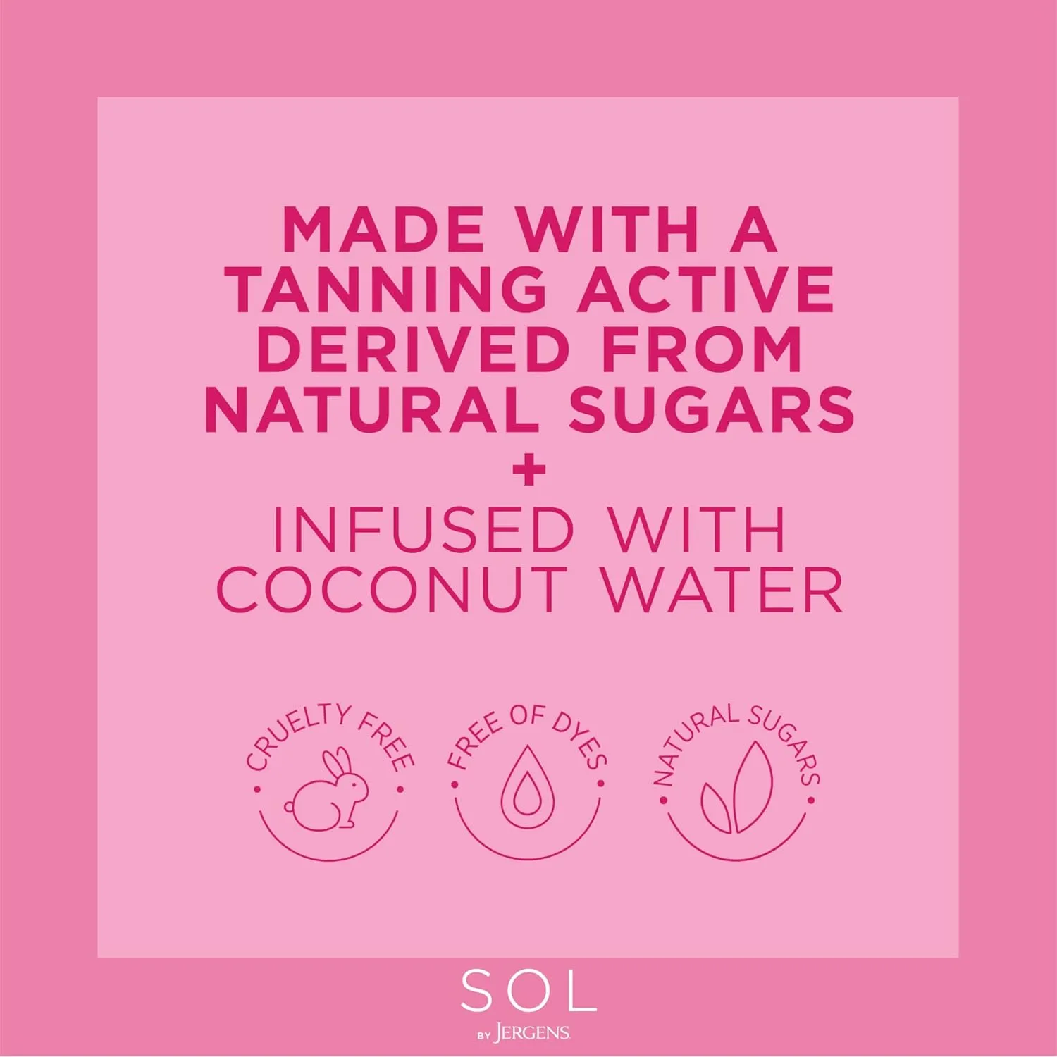 SOL by Jergens Deep Water Self Tanner Mousse, Water-based Sunless Tanner with Coconut Water for Fake Tan, Dye-free Tanning Active Derived from Natural Sugars, Medium Color, 5 Ounce