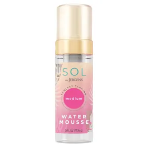 SOL by Jergens Deep Water Self Tanner Mousse, Water-based Sunless Tanner with Coconut Water for Fake Tan, Dye-free Tanning Active Derived from Natural Sugars, Medium Color, 5 Ounce