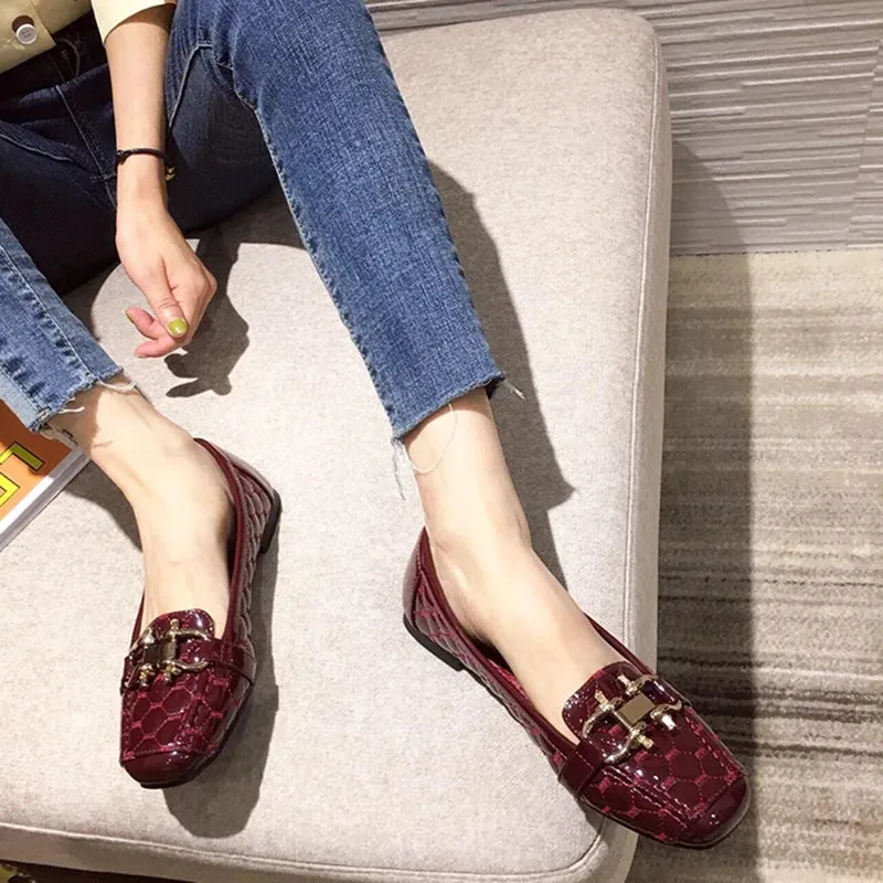 Square Toe Slip-On Loafers