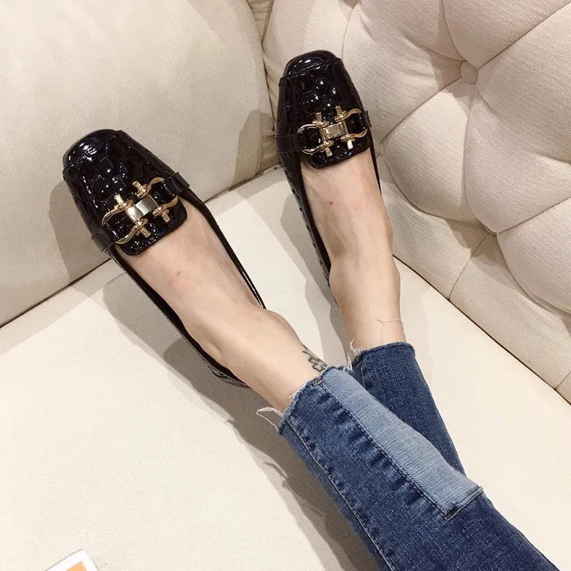 Square Toe Slip-On Loafers
