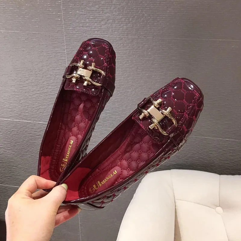 Square Toe Slip-On Loafers