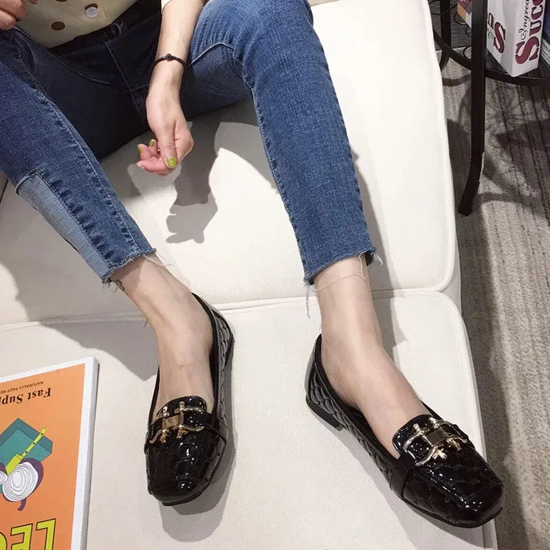 Square Toe Slip-On Loafers