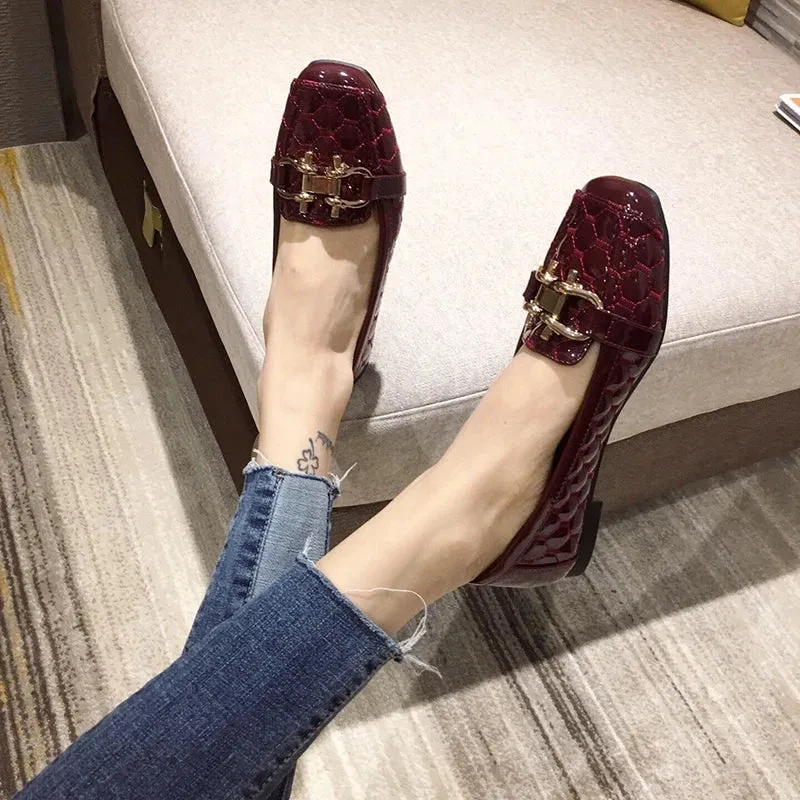 Square Toe Slip-On Loafers