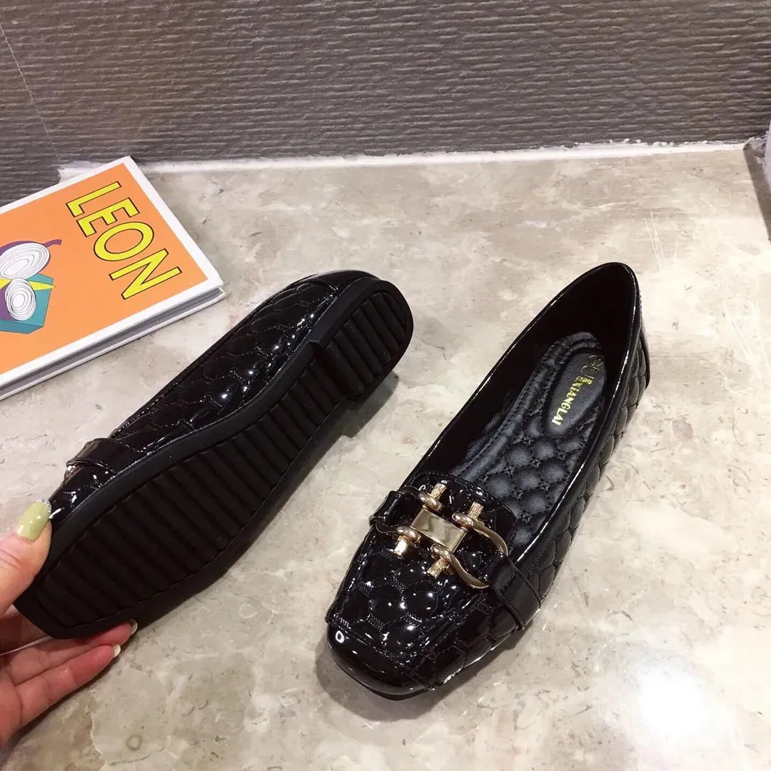 Square Toe Slip-On Loafers