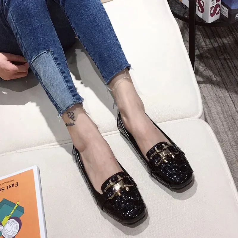 Square Toe Slip-On Loafers