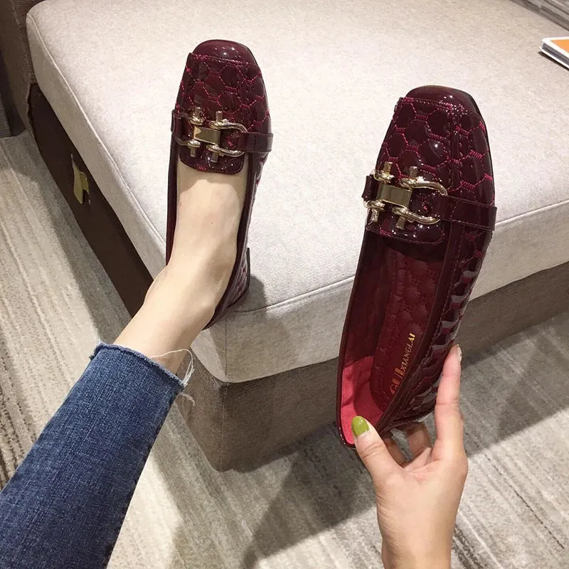 Square Toe Slip-On Loafers