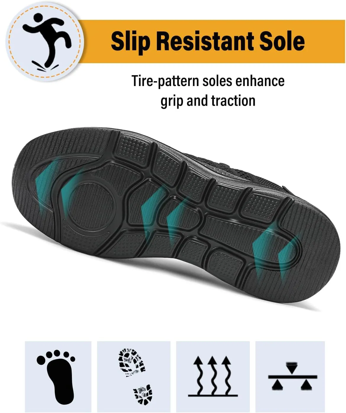 Steel Toe Shoes for Men Safety Puncture Proof Comfy Work Sneakers Lightweight Breathable Non-Slip Construction Shoes