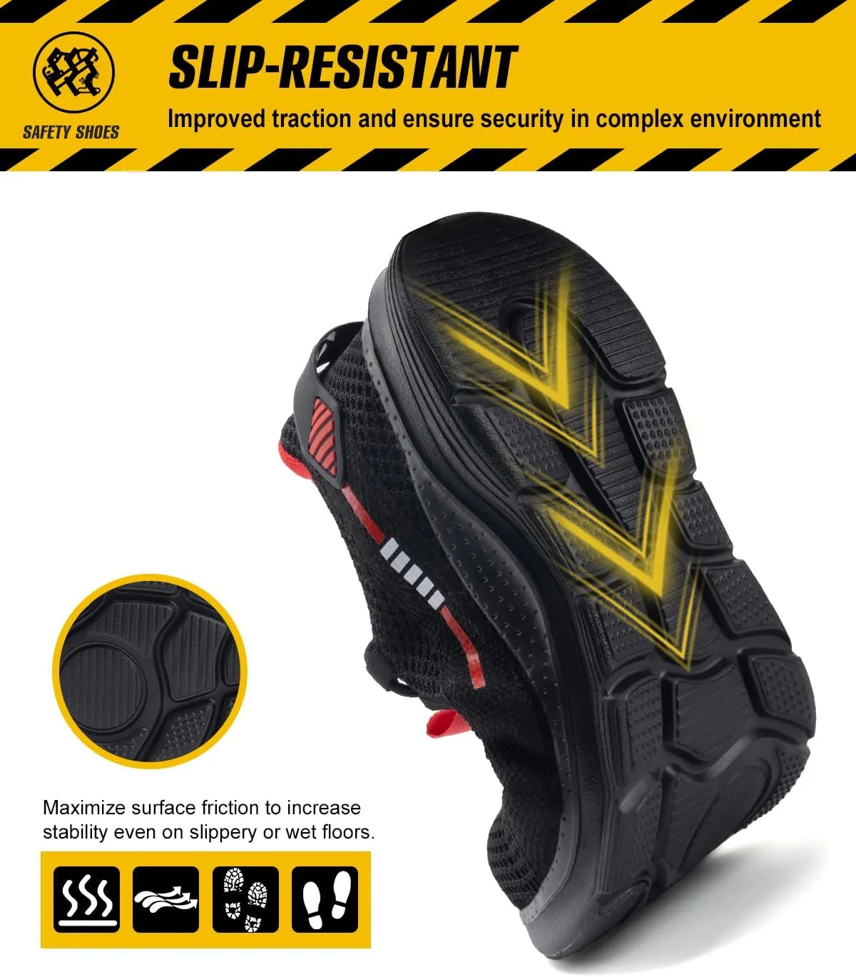 Steel Toe Shoes for Men Women Indestructible Puncture Proof Safety Work Shoes Comfortable Slip Resistant Sneakers Airy for Construction
