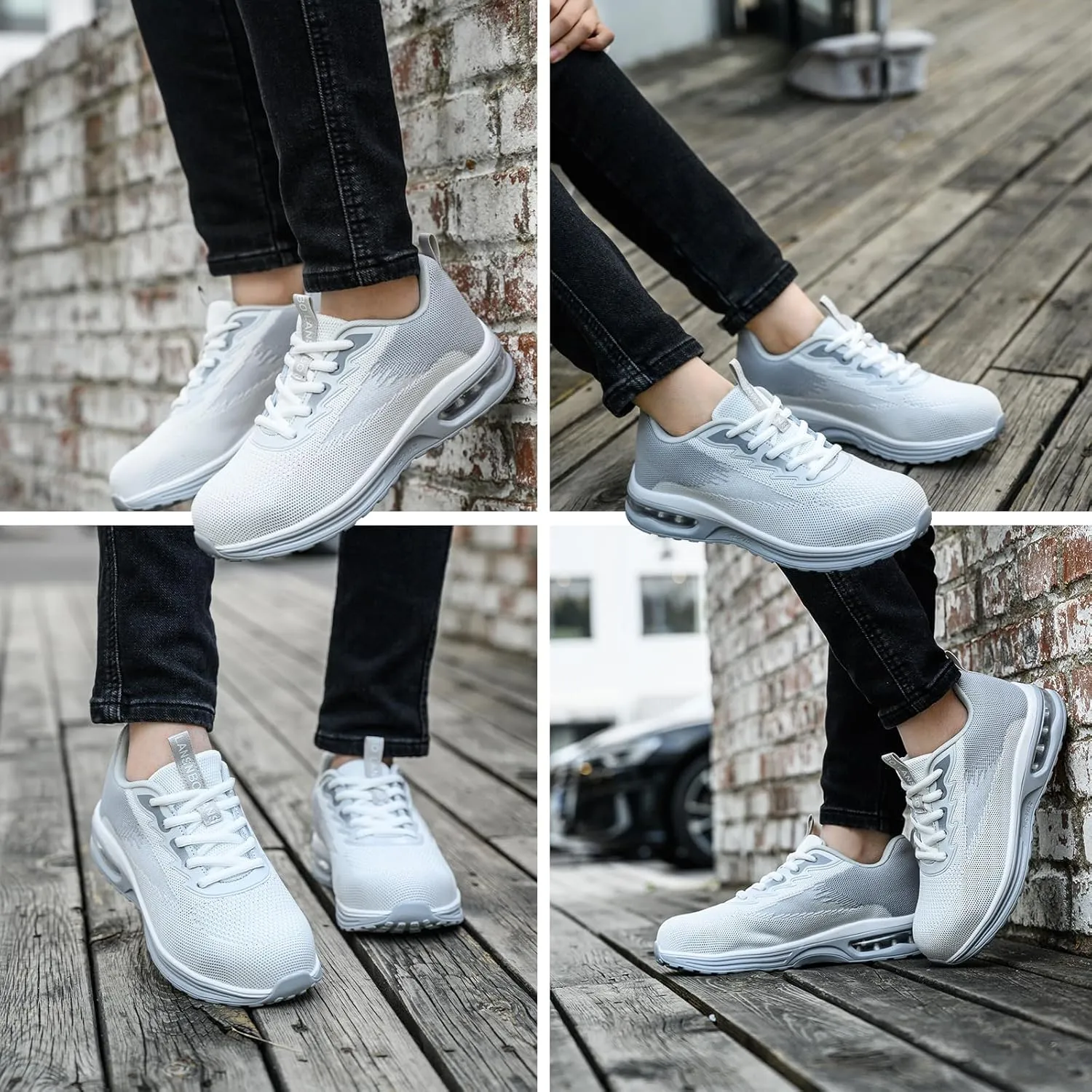 Steel Toe Shoes for Women Lightweight Breathable Safety Work Sneakers Non Slip Puncture Proof Utility Slip On Footwear for Industrial Construction
