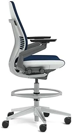 Steelcase Gesture 442 Stool Chair - Cogent: Connect Aubergine Fabric, Shell Back, Light on Light Frame