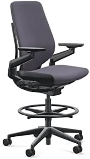 Steelcase Gesture 442 Stool Chair - Cogent: Connect Aubergine Fabric, Wrapped Back, Light on Light Frame