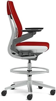 Steelcase Gesture 442 Stool Chair - Cogent: Connect Aubergine Fabric, Wrapped Back, Light on Light Frame