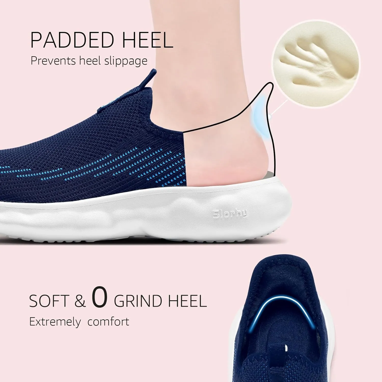 STQ Slip On Womens Sneakers Walking Orthopedic Breathable Arch Support Shoes with Cloud-Like Sole