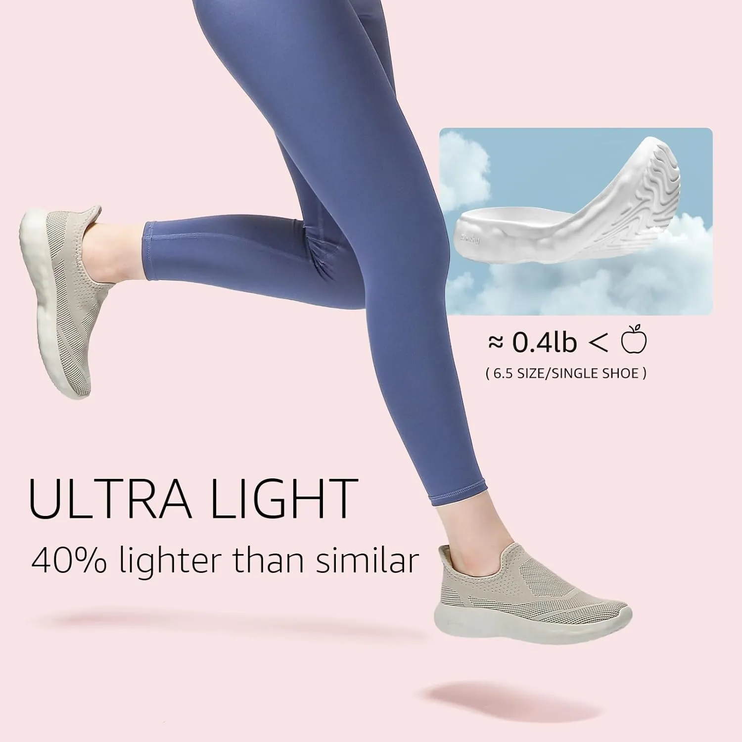 STQ Womens Slip on Sneakers Cloud-Like Sole Maternity Walking Shoes