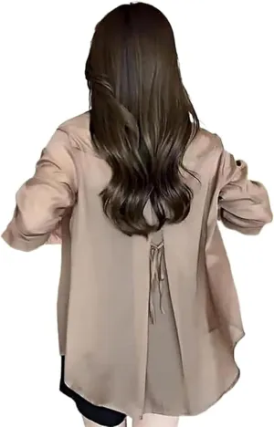 Summer Sunscreen Chiffon Shirt, Sheer Button Down Shirts for Women, Uv Blocking, Breathable, Fast Drying