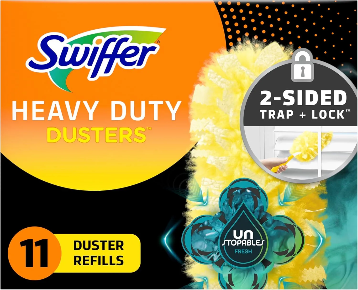 Swiffer Dusters Multi-Surface Heavy Duty Duster Refills, Unstopables Fresh Scent, 11 Count
