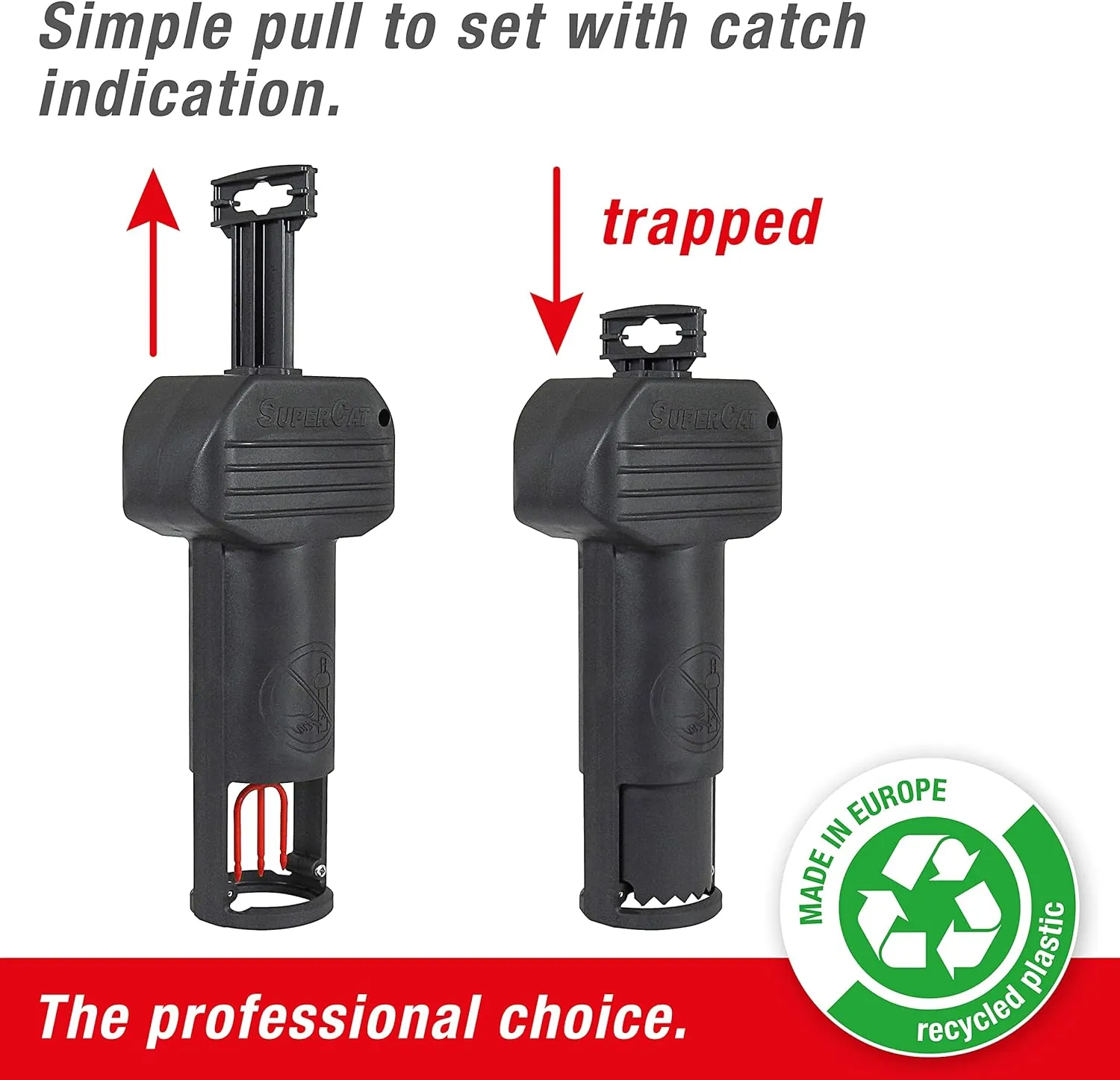 SWISSINNO Vole Trap PRO SuperCat - Control Voles and Field Mice - Unique Trigger Catch Action | Ultra-Effective with High Catch Rates - Easy to Setup, Safe and Reusable - Made in Europe: 2 Traps