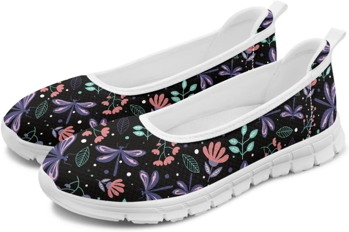 SYtrade Loafers for Women Breathable Slip On Walking Shoes White Sole