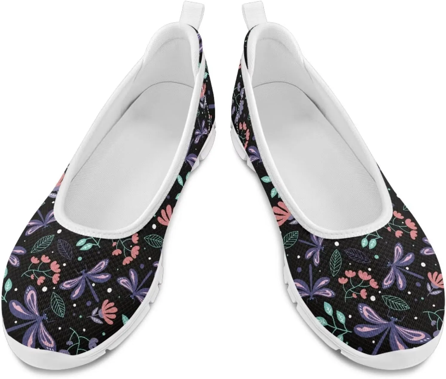 SYtrade Loafers for Women Breathable Slip On Walking Shoes White Sole
