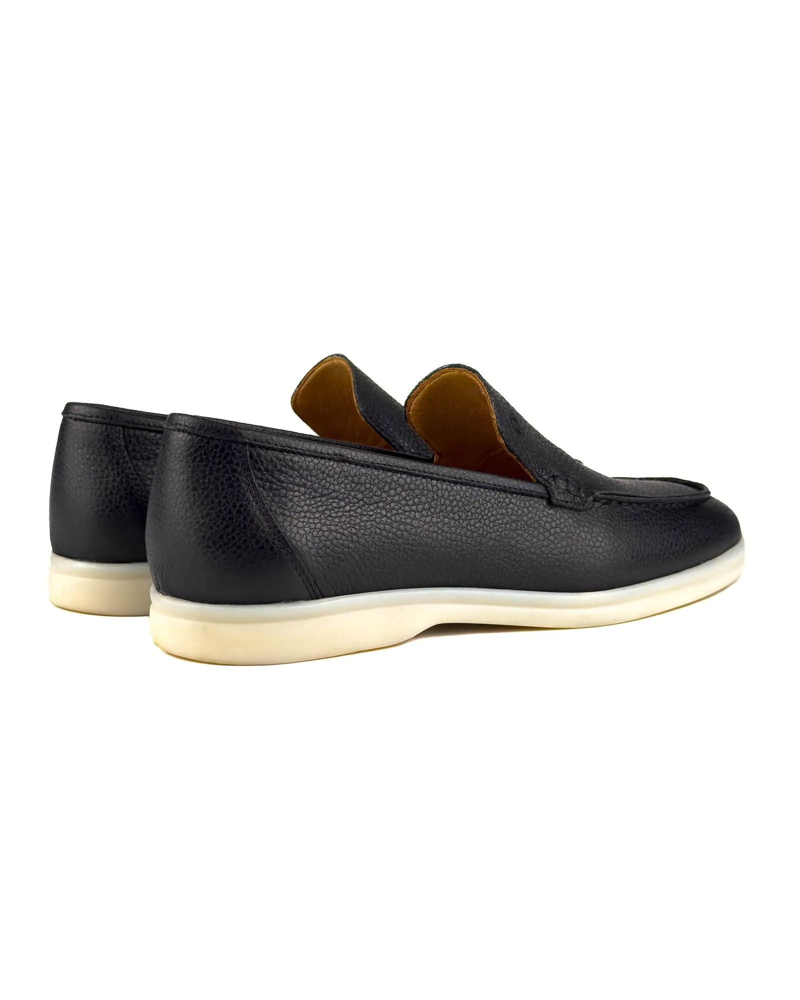 T-Allegro Black Leather White Outsole Men's Loafer Shoes