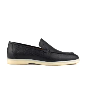 T-Allegro Black Leather White Outsole Men's Loafer Shoes