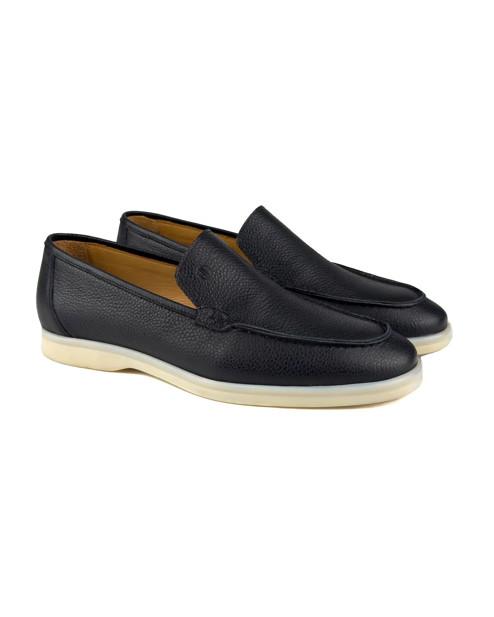 T-Allegro Black Leather White Outsole Men's Loafer Shoes