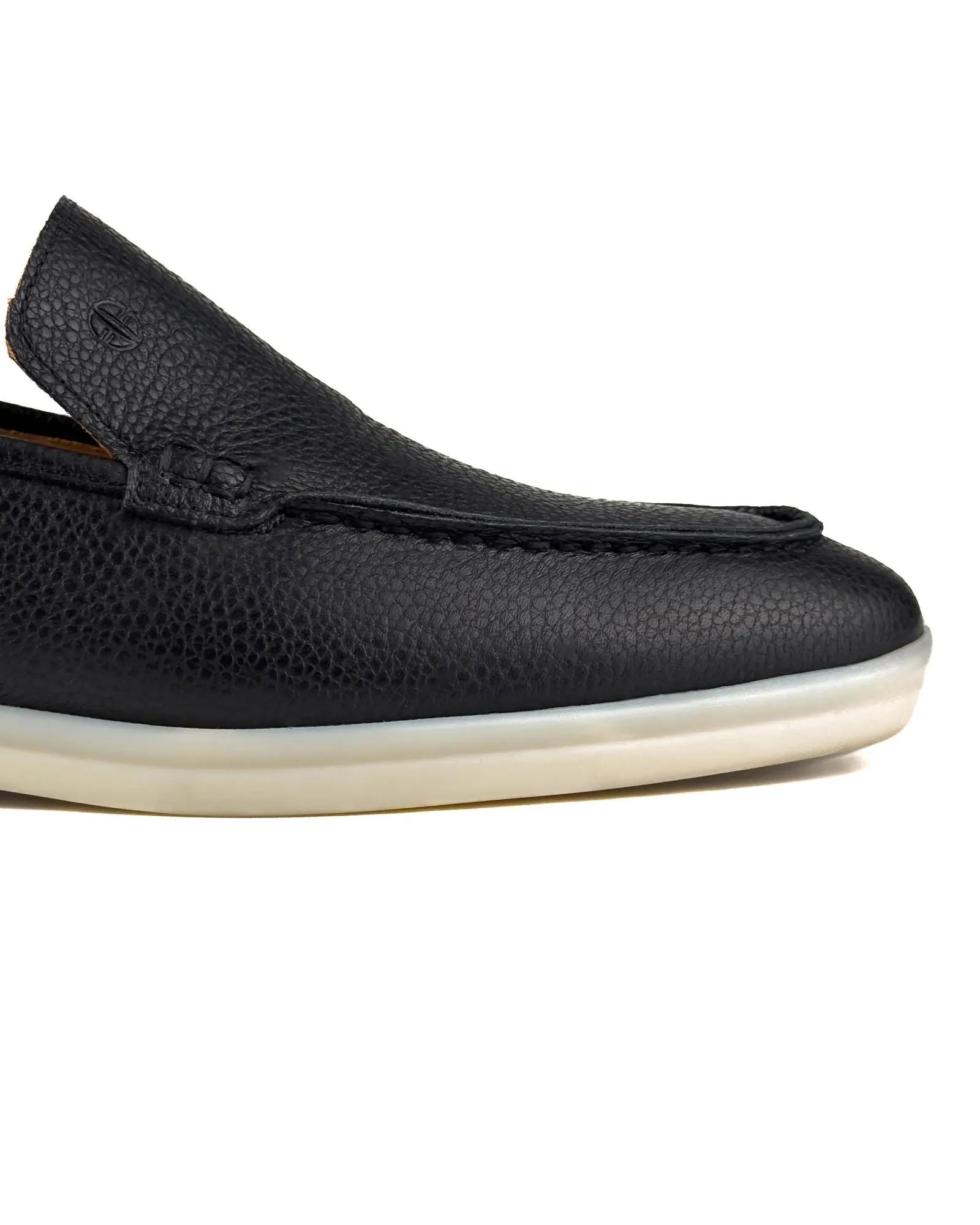 T-Allegro Black Leather White Outsole Men's Loafer Shoes