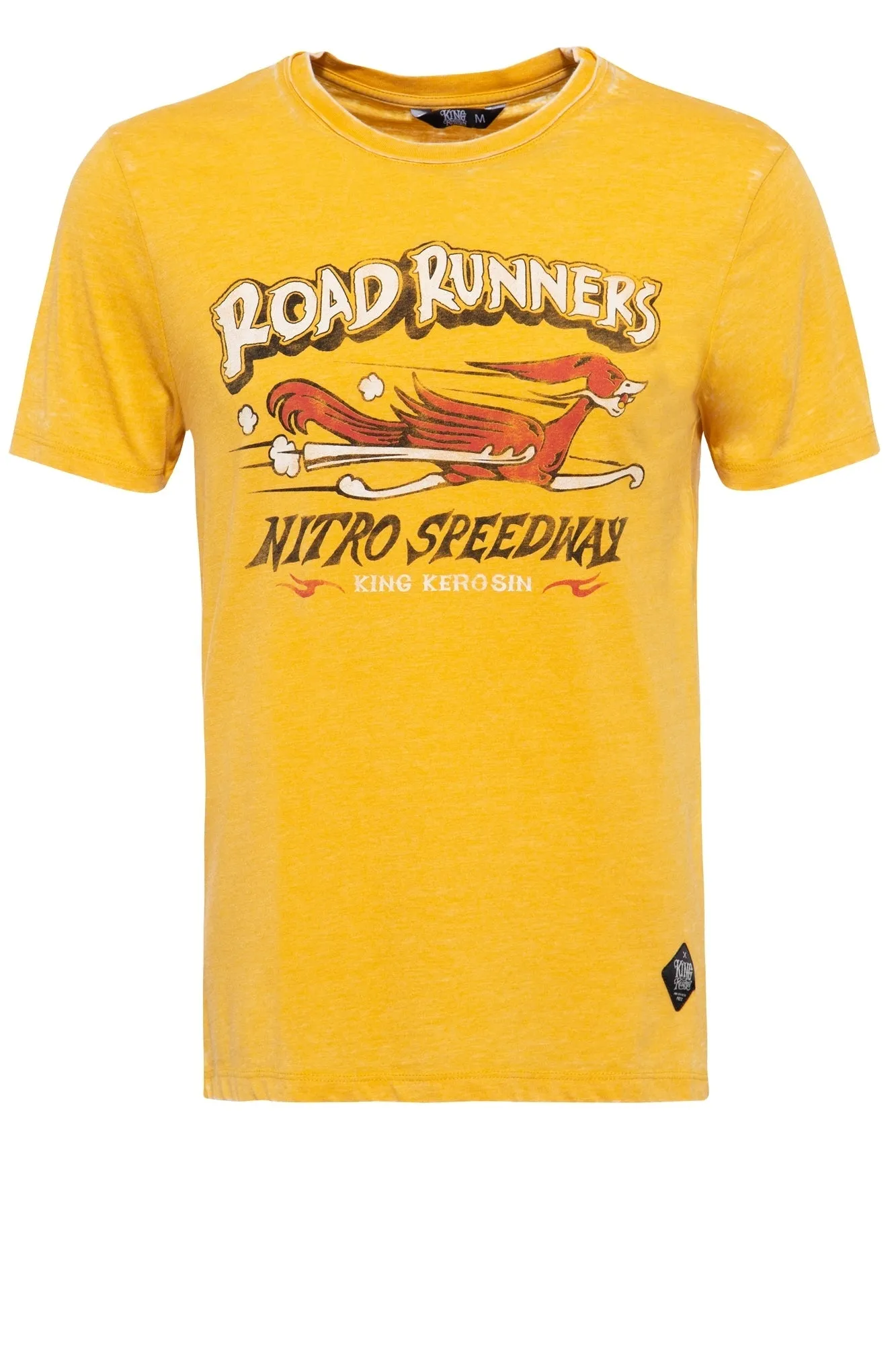 T-Shirt mit Enzymwash-Effekt und Frontprint «Roadrunner»