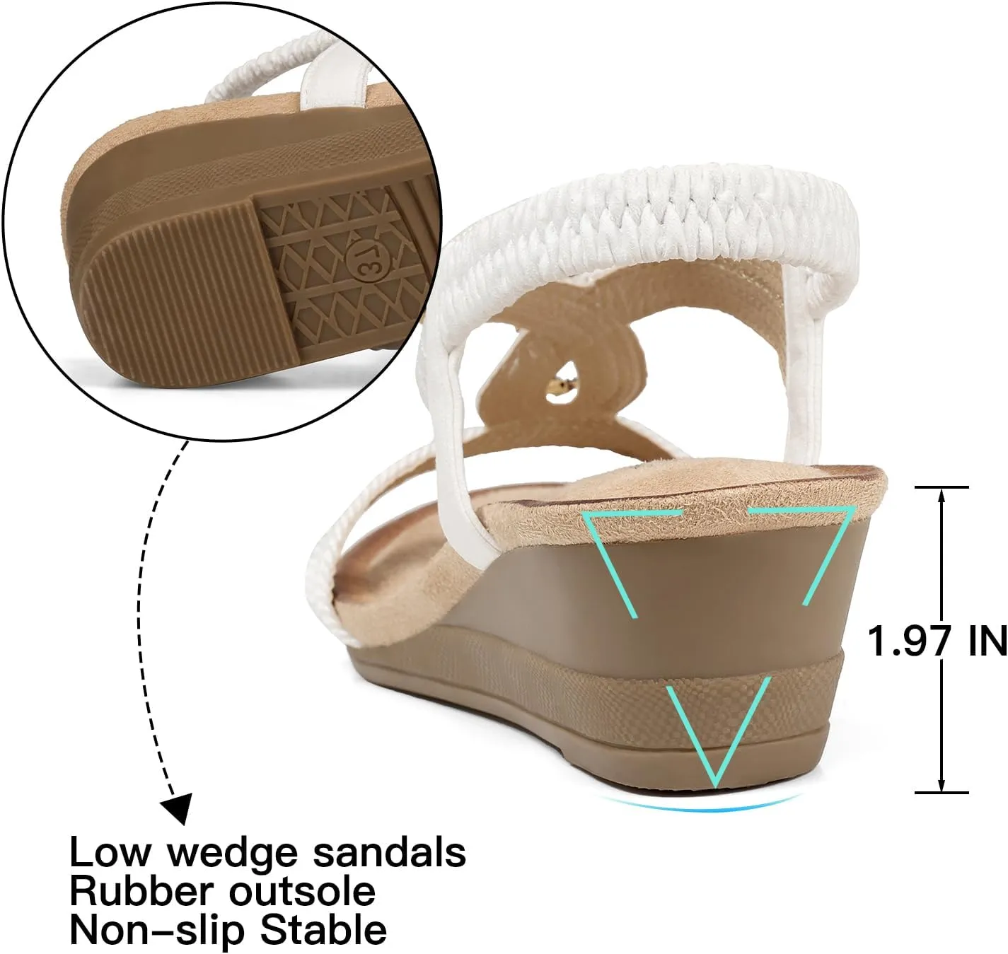 TEMOFON Womens Sandals Wedge Low: Wedge Sandal Women Dressy Summer