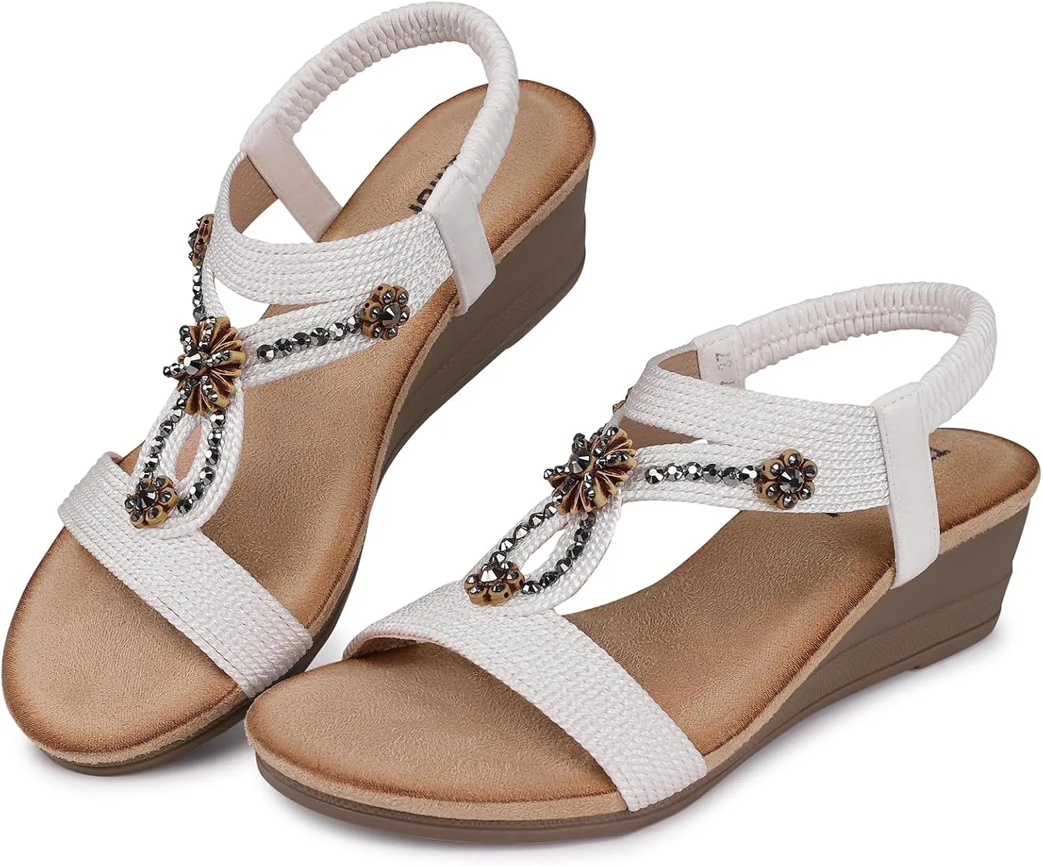 TEMOFON Womens Sandals Wedge Low: Wedge Sandal Women Dressy Summer