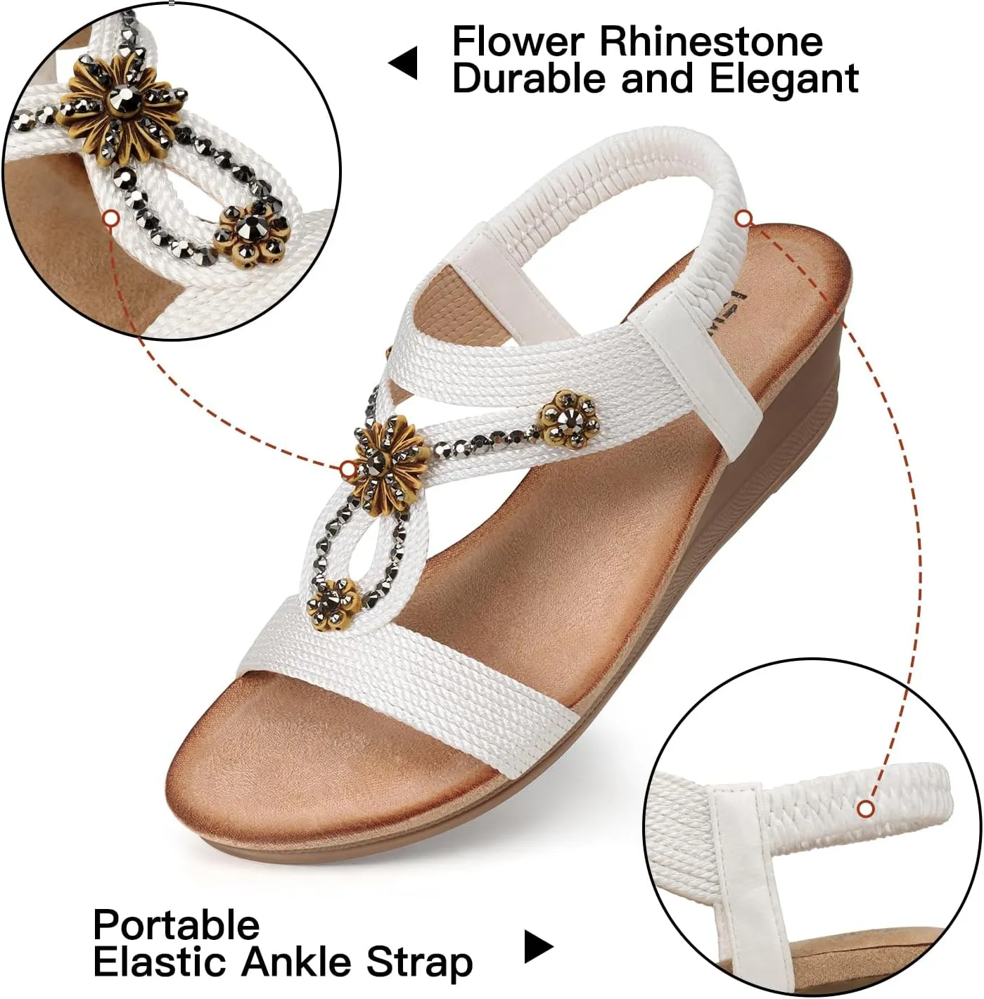 TEMOFON Womens Sandals Wedge Low: Wedge Sandal Women Dressy Summer