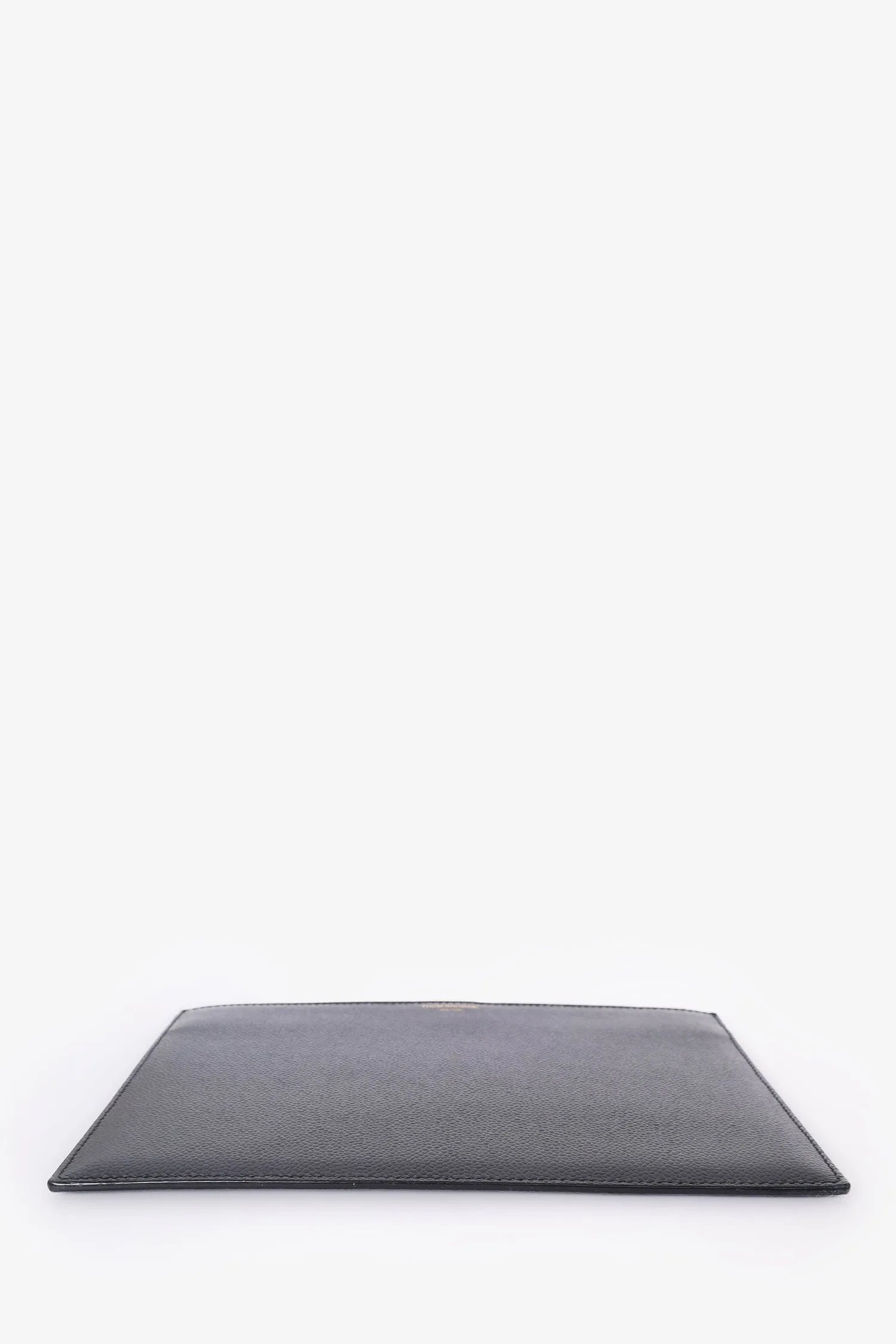 Thom Browne Black Leather Flat Portfolio/Clutch Bag