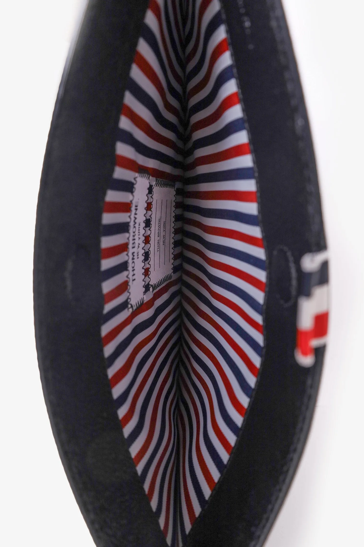 Thom Browne Black Leather Flat Portfolio/Clutch Bag