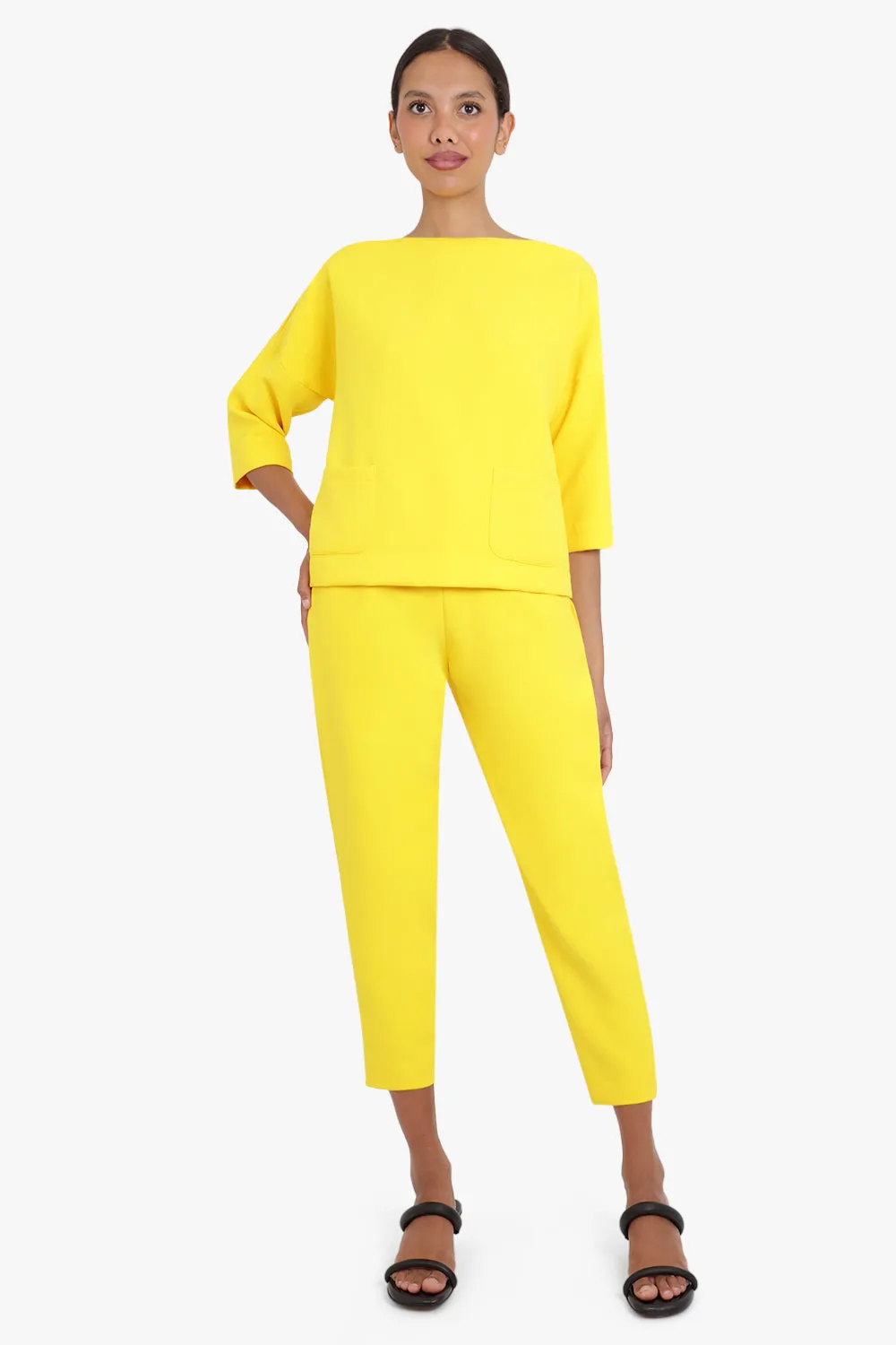 TISSUE NARROW CROP PANT SUNFLOWER