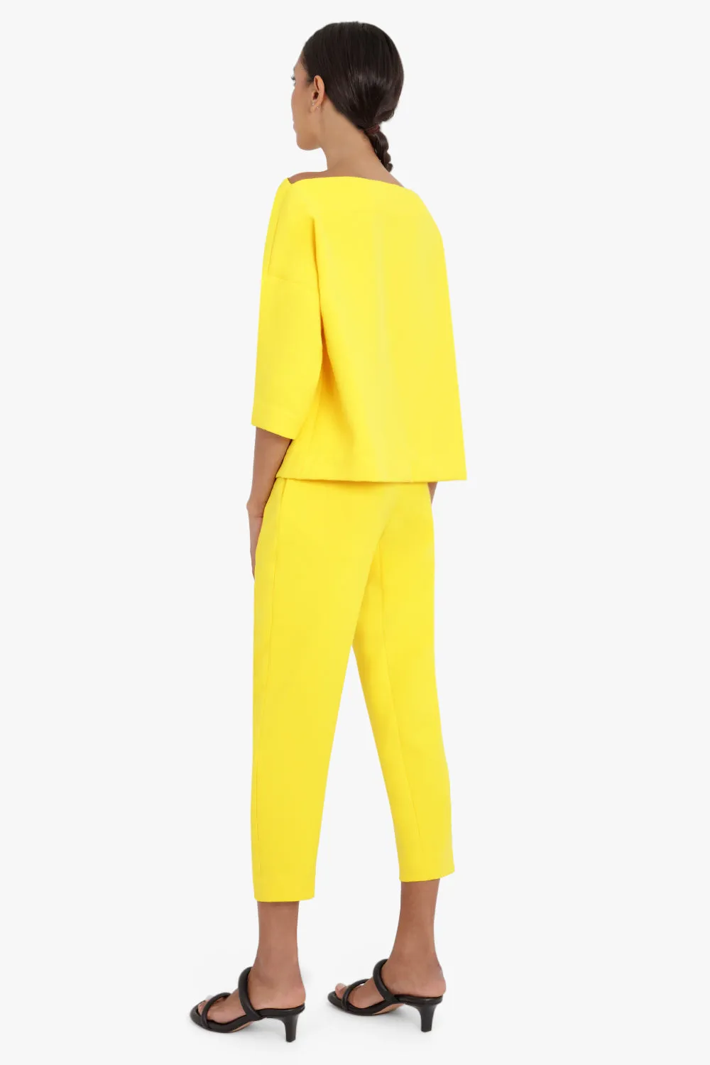 TISSUE NARROW CROP PANT SUNFLOWER