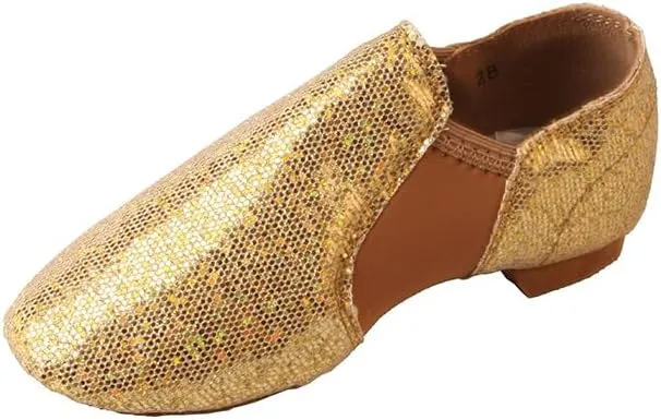 TMA EYES Golden Sequin PU Upper Slip-on Fashion Dance Shoes for Girl's