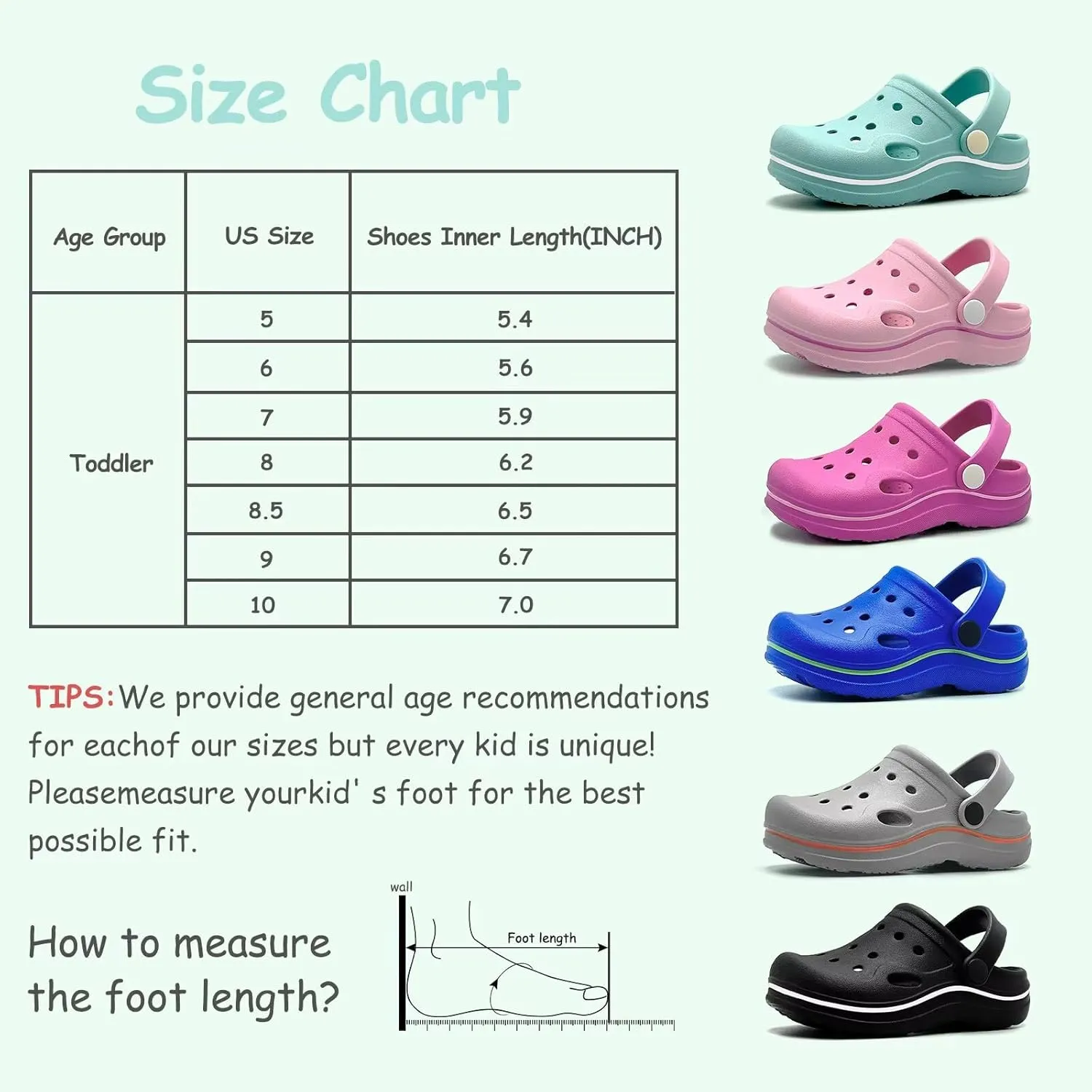 Toddler Girls Boys Clogs Classic Garden Shower Beach Pool Swim Slip on Sandals Slides Children Kid Cute Water Shoes