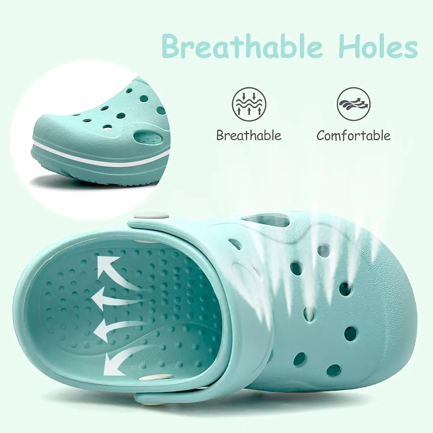 Toddler Girls Boys Clogs Classic Garden Shower Beach Pool Swim Slip on Sandals Slides Children Kid Cute Water Shoes