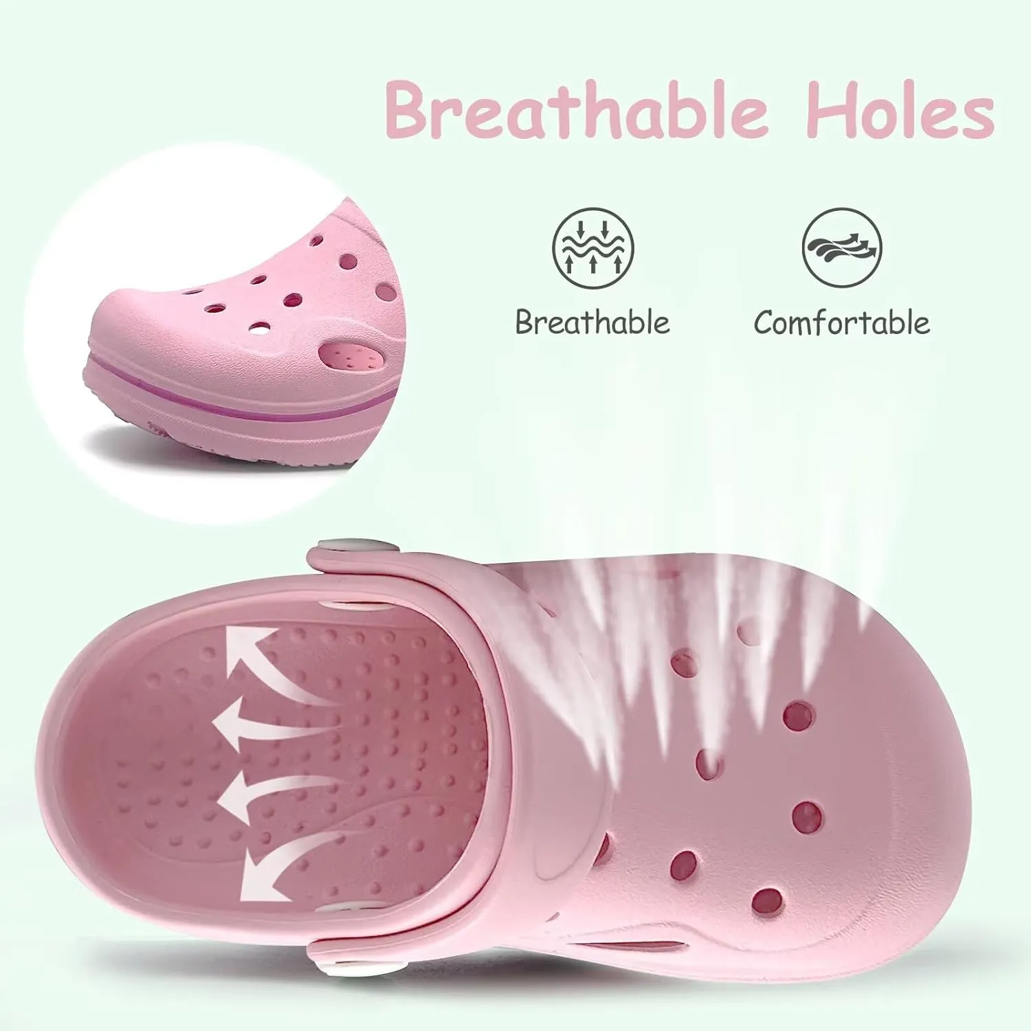 Toddler Girls Boys Clogs Classic Garden Shower Beach Pool Swim Slip on Sandals Slides Children Kid Cute Water Shoes