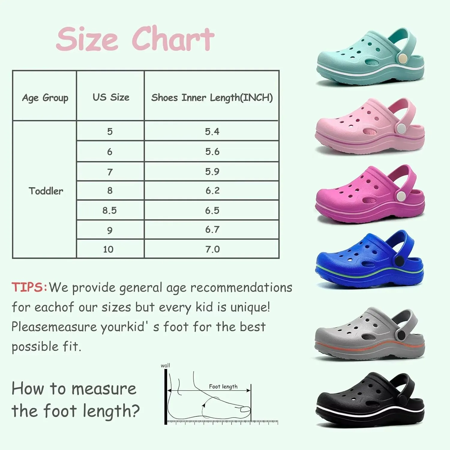 Toddler Girls Boys Clogs Classic Garden Shower Beach Pool Swim Slip on Sandals Slides Children Kid Cute Water Shoes