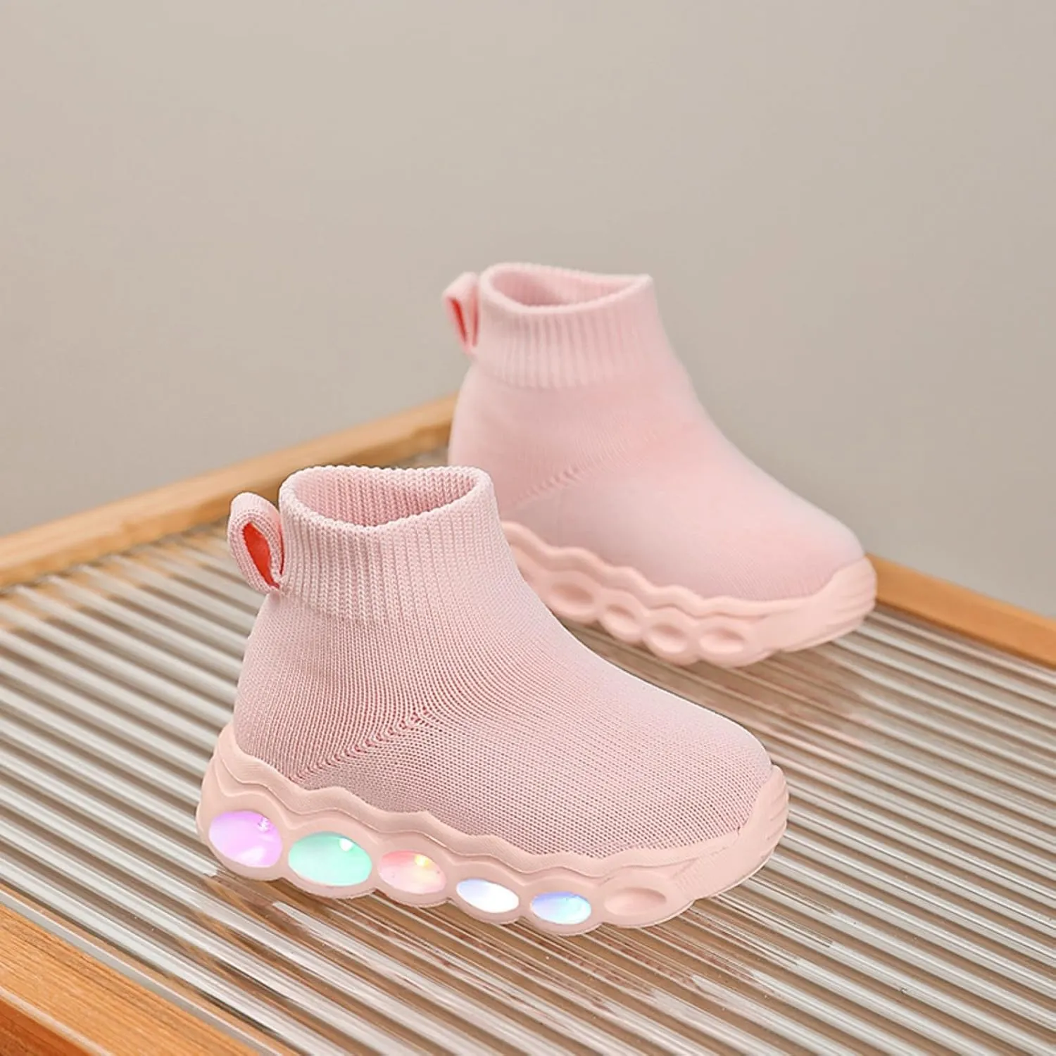 Toddler Little Kids Fashion Sneakers Light Up Slip on Breathable Athletic Casual Walking Tennis Boys Girls Shoe