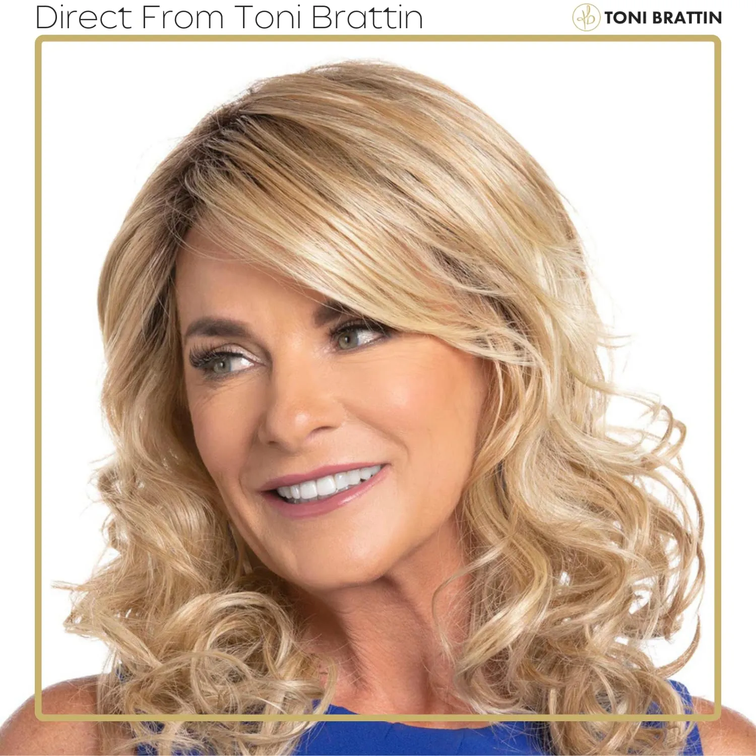 Toni Brattin Beachy Wave Wig - Shoulder Length Layered Waves & Airy Textured Ends - Heat-Friendly Synthetic Fiber Looks & Feels like Natural Hair - Adjustable & Comfortable (Brown Blonde, Regular)