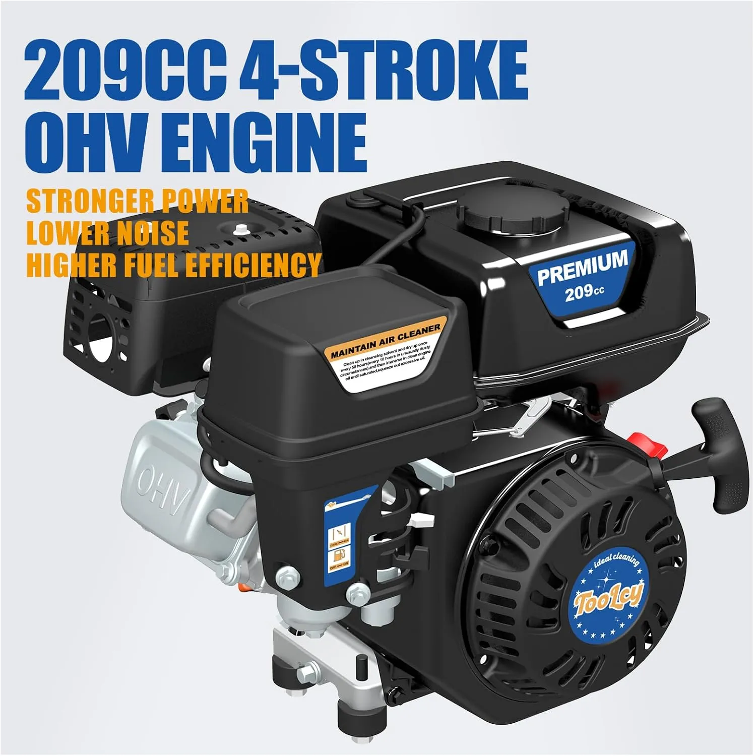 TOOLCY Gas Powered Pressure Washer, 3200 PSI and 2.6 Max GPM, Reinforced Pump, 35FT Extended Power Hose, Kink-Less Swivel Gun with & 5 Nozzles, for Cars/Fences/Driveways/Homes/Patios