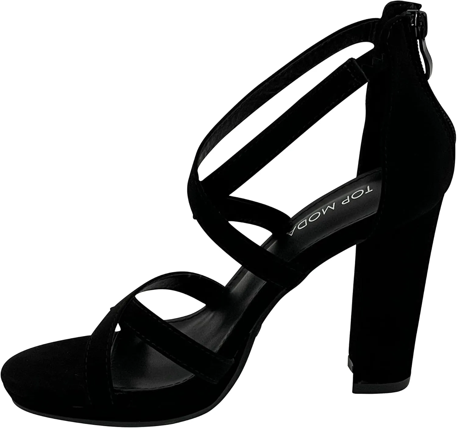 TOP Moda Womens Ankle Strap Open Toe Platform Dressy Formal Strappy Sandal High Heeled Platform Pumps Event Shoes for Women