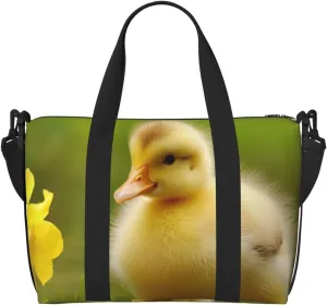 Travel Duffel Bags Personal Item Bag Carry On Luggage Bag Training Handbag Lightweight Waterproof Sports Gym Bag Cute Baby Ducks Weekender Bag for Women Men, Black, One Size, Travel Duffle