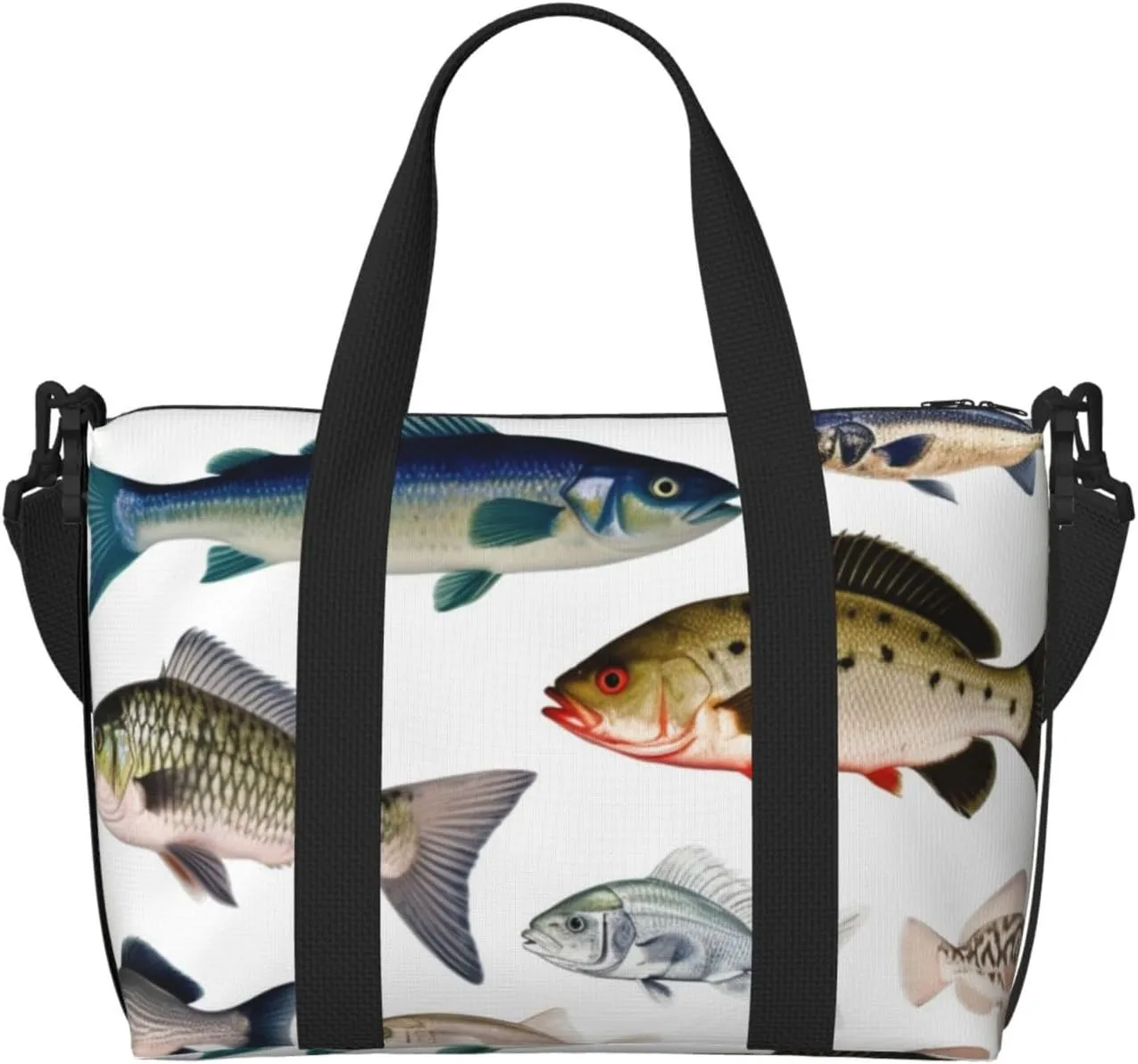 Travel Duffel Bags Personal Item Bag Carry on Luggage Bag Training Handbag Lightweight Waterproof Sports Gym Bag Different Fish Weekender Bag for Women Men